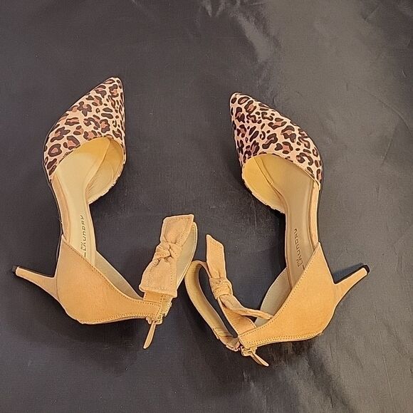 BRAND NEW  CHINESE LAUNDRY  LEOPARD PRINTED POINTED TOE BOW STRAP DETAILS PUMP - Picture 9 of 14